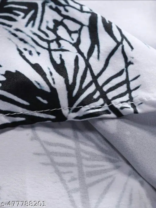 Men's Summer Palm Tree Printed Short Sleeve Casual Shirt, Vacation Style