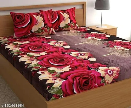 Bedsheet 3d Printed King Size With 2 pillow covers